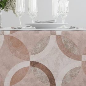 Τραπεζομάντηλο Κύκλοι Μπεζ 140 x 220 cm  50% Βαμβάκι - 50% Polyester Μπεζ BOREA
