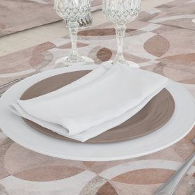 Τραπεζομάντηλο Κύκλοι Μπεζ 140 x 220 cm  50% Βαμβάκι - 50% Polyester Μπεζ BOREA - Image 2