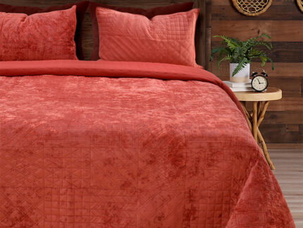 LINO ΚΟΥΒΕΡΛΙ MANTA RED 220X240 100% Πολυέστερ