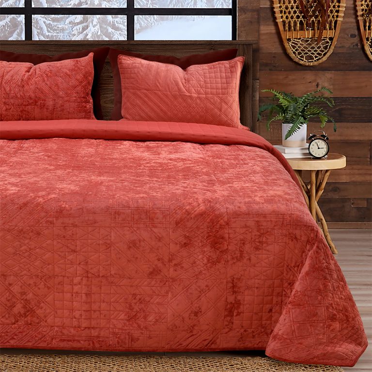 LINO ΚΟΥΒΕΡΛΙ MANTA RED 220X240 100% Πολυέστερ - Image 1