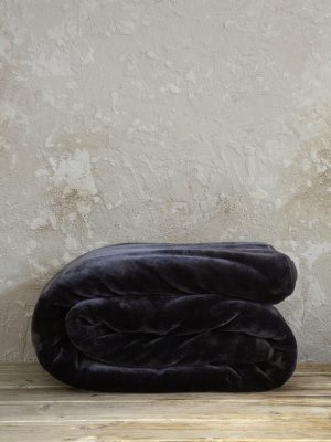 Κουβέρτα Βελουτέ Γίγας 240x260 Coperta - Black της Nima Home Velour, 100% Polyester Γίγας 240x260