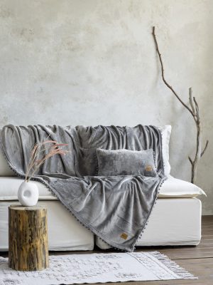 Ριχτάρι Jacquard 180x300 - Macia Gray της Nima Home 100% Polyester, Jacquard Τριθέσιος 180x300