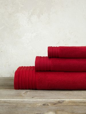 Πετσέτα 50x100 Feel Fresh - Happy Red της Nima Home 100% Zero Twist Cotton, 500 gsm Προσώπου 50x100