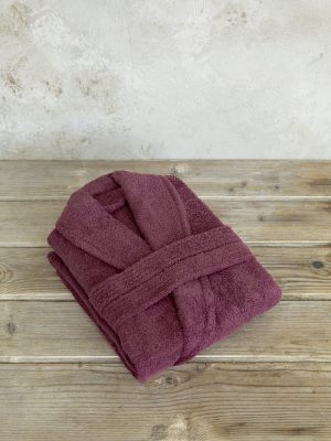 Μπουρνούζι Asana - Medium - Bordeaux της Nima Home 100% Terry Cotton, 450 gsm Medium
