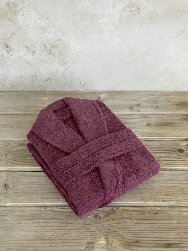 Μπουρνούζι Asana - Medium - Bordeaux της Nima Home 100% Terry Cotton, 450 gsm Medium