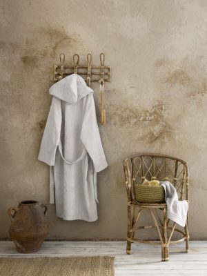Μπουρνούζι με κουκούλα Zen - Extra/Extra Large - Oat Beige της Nima Home 100% Velour Cotton, 400 gsm Extra/Extra Large