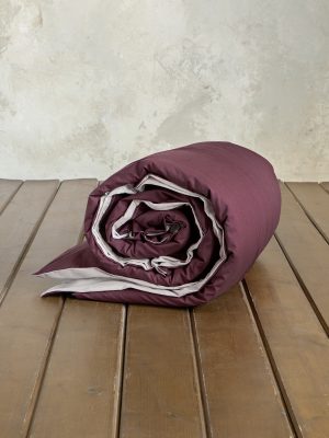 Παπλωματοθήκη Υπέρδιπλη Colors - Oat Beige / Deep Bordeaux της Nima Home 100% Cotton, 144 T.C. Υπέρδιπλη 220x240