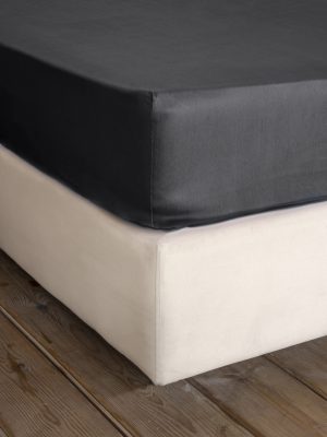 Σεντόνι Υπέρδιπλο με Λάστιχο Superior Satin - Black της Nima Home 100% Satin Cotton, 220 T.C. Υπέρδιπλο με Λάστιχο 165x205+35