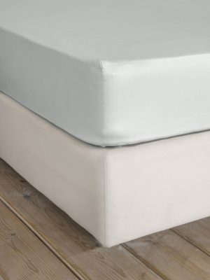 Σεντόνι Υπέρδιπλο με Λάστιχο Superior Satin - Soft Gray της Nima Home 100% Satin Cotton, 220 T.C. Υπέρδιπλο με Λάστιχο 165x205+35