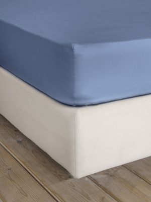 Σεντόνι Μονό με Λάστιχο Superior Satin - Shadow Blue της Nima Home 100% Satin Cotton, 220 T.C. Μονό με Λάστιχο 100x200+34