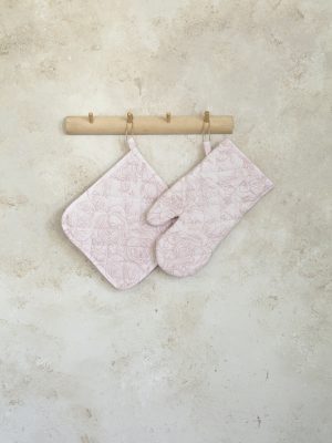 Σετ Κουζίνας (Γάντι + Πιάστρα) - Roses της Nima Home 100% Cotton one size