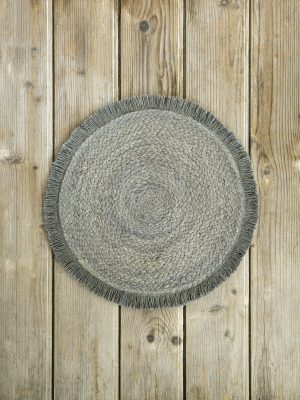 Σουπλά (Δ:38) - Carina Gray της Nima Home 90% Jute - 10% Cotton Στρογγυλό Σουπλά 38 εκατοστών