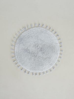 Πατάκι Μπάνιου Δ90 - Fuzzy Gray της Nima Home 100% Cotton Στρογγυλό Πατάκι 90 εκατοστών