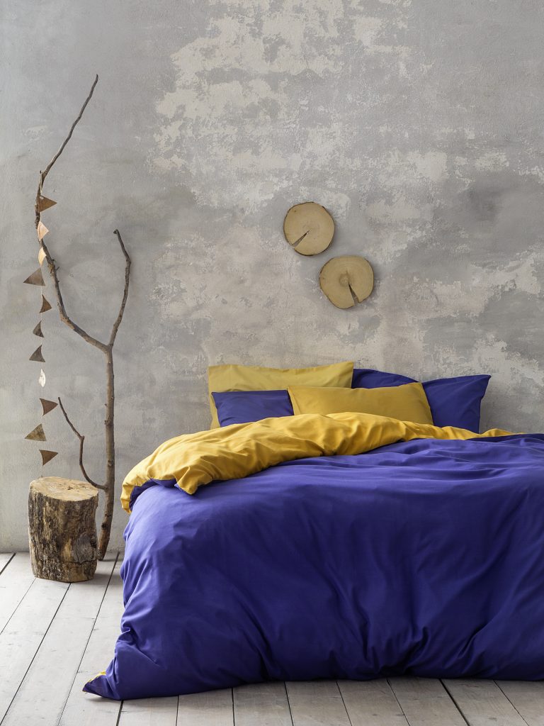Πάπλωμα Υπέρδιπλο 220x240 Abalone - Blue / Mustard Beige της NIMA Home 100% Microfiber Υπέρδιπλο 220x240 - Image 1