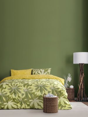 Σετ Σεντόνια Μονά - Raellia Green της Kocoon Home 100% Cotton, 144 T.C. Μονά (2 x 160x270 + 1 Μαξιλαροθήκη 52x72)