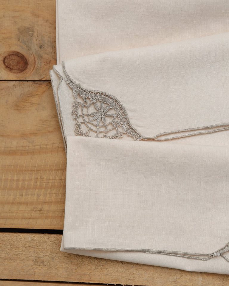 Σετ 4 τεμ Πετσέτες Φαγητού με Κισέν Δαντέλα Χειροποίητο Κέντημα Bo Maison 42x42cm Μπεζ της Pennie - Image 2