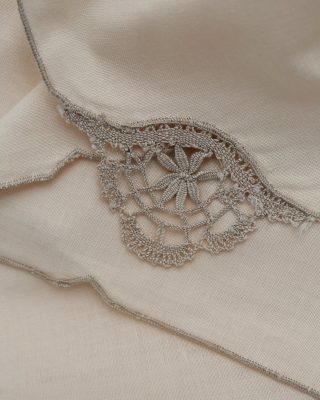 Σετ 4 τεμ Πετσέτες Φαγητού με Κισέν Δαντέλα Χειροποίητο Κέντημα Bo Maison 42x42cm Μπεζ της Pennie - Image 3