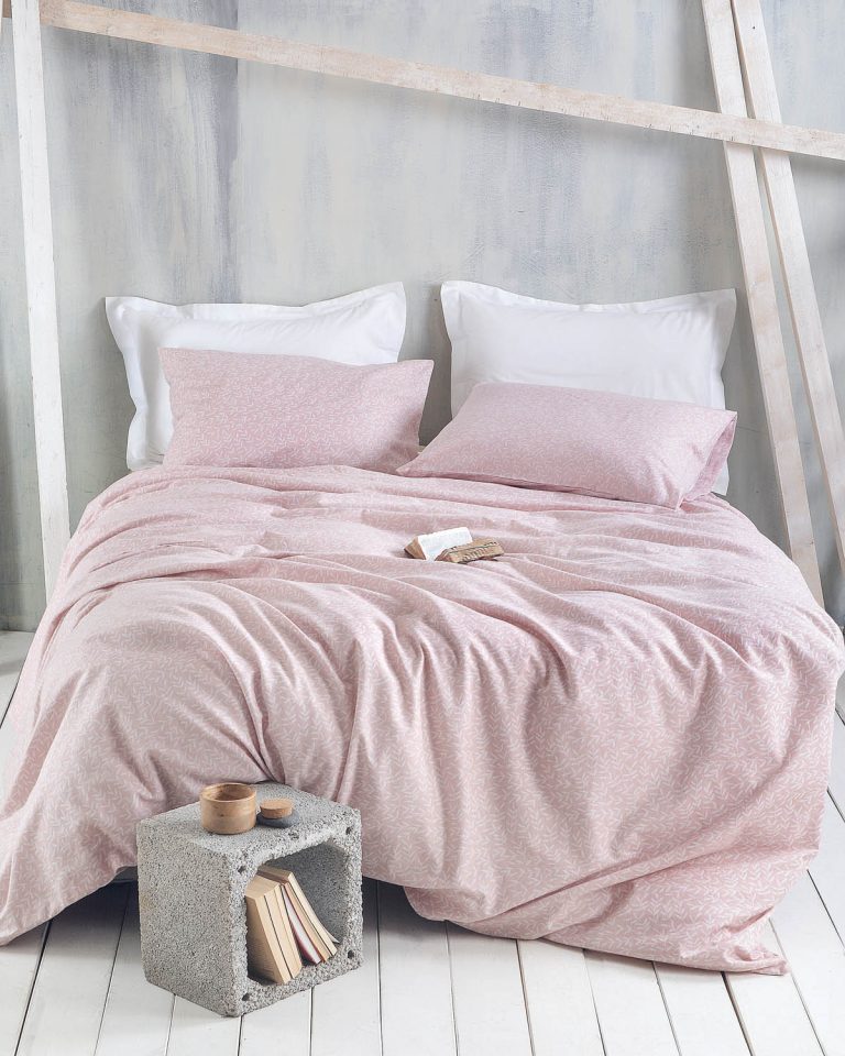 MELROSE ΡΟΖ - ΣΕΤ ΣΕΝΤΟΝΙΑ ΦΑΝΕΛΕΝΙΑ ΥΠΕΡΔΙΠΛΟ (230X260) ΥΠΕΡΔΙΠΛΟ (230X260) ΦΑΝΕΛΑ 100% ΒΑΜΒΑΚΙ Rythmos - Image 1