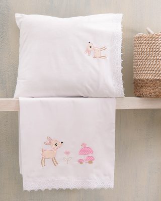 FLOPPY ΡΟΖ - ΣΕΤ ΣΕΝΤΟΝΙΑ ΒΡΕΦΙΚΑ 3 ΤΕΜ. KENTHMA 100X160 100% ΒΑΜΒΑΚΙ Rythmos