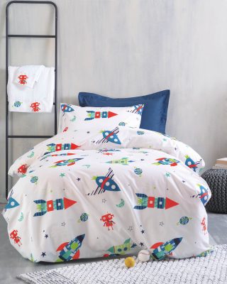 ASTRONIO - ΣΕΤ ΚΟΥΒΕΡΛΙ ΠΑΙΔΙΚΟ ΗΜΙΔΙΠΛΟ (160X240) 100% ΒΑΜΒΑΚΙ Rythmos