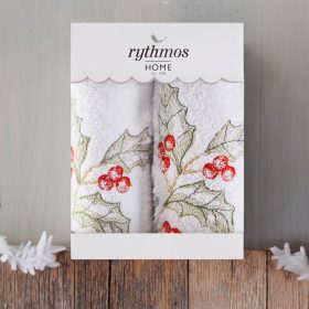 CHRISTMAS TERRY GIFT SET (3 ΓΚΙ) ΛΕΥΚΟ ΠΡΟΣΩΠΟΥ (50X90) ΠΡΟΣΩΠΟΥ (50X90) 100% ΒΑΜΒΑΚΙ Rythmos - Image 5