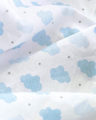 CLOUDY ΜΠΛΕ - ΣΕΤ ΠΑΠΛΩΜΑΤΟΘΗΚΗ ΠΑΙΔΙΚΗ ΗΜΙΔΙΠΛΟ (160X250) 100% ΒΑΜΒΑΚΙ Rythmos - Image 2