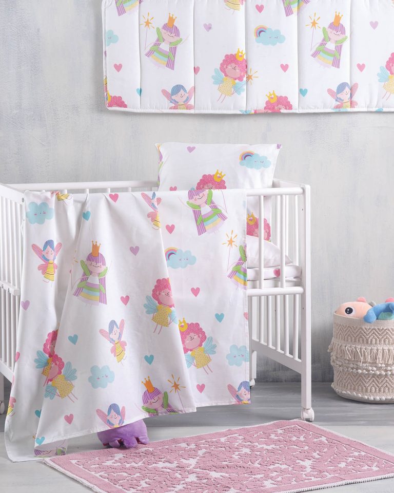 fairies-DSC_1818-2.jpg FAIRIES - ΠΑΠΛΩΜΑ ΒΡΕΦΙΚΟ 110X150 100% ΒΑΜΒΑΚΙ Rythmos - Image 1