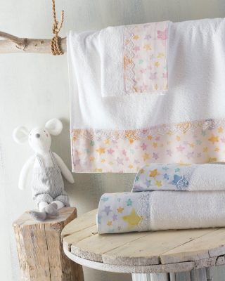 GLOW ΜΠΛΕ - ΣΕΤ ΠΕΤΣΕΤΕΣ 2 ΤΕΜ. ΣΕΤ 2 ΤΕΜΑΧΙΑ (30X50 70X140) 100% ΒΑΜΒΑΚΙ Rythmos - Image 2