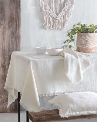 MERIT - ΤΡΑΠΕΖΟΜΑΝΤΗΛΟ OFF WHITE 170X320 170X320 100% ΒΑΜΒΑΚΙ Rythmos