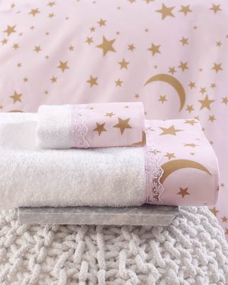 MOONLIGHT ΡΟΖ - ΣΕΤ ΚΟΥΒΕΡΛΙ ΠΑΙΔΙΚΟ 2 ΤΕΜ. ΗΜΙΔΙΠΛΟ (160X240) 100% ΒΑΜΒΑΚΙ Rythmos - Image 2