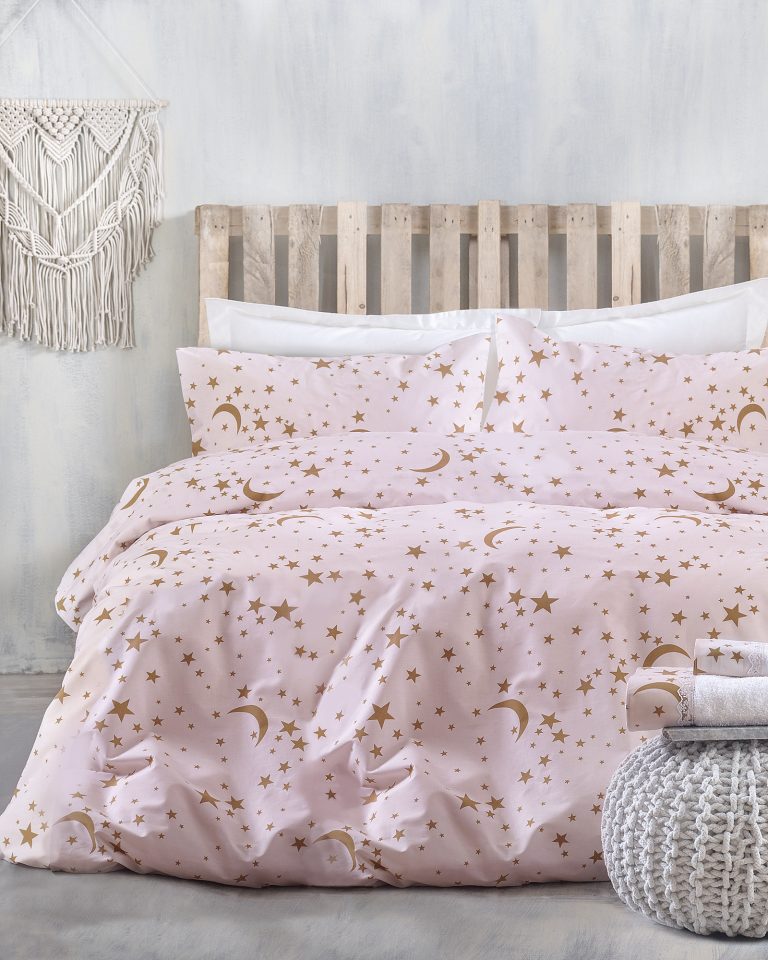 MOONLIGHT ΡΟΖ - ΣΕΤ ΠΑΠΛΩΜΑΤΟΘΗΚΗ DIVA ΥΠΕΡΔΙΠΛΟ (220X250) ΥΠΕΡΔΙΠΛΟ (220X250) 100% ΒΑΜΒΑΚΙ Rythmos - Image 1