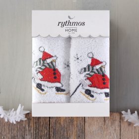 CHRISTMAS TERRY GIFT SET (4 ΧΙΟΝΑΝΘΡΩΠΟΣ) ΚΟΚΚΙΝΟ ΠΡΟΣΩΠΟΥ (50X90) ΠΡΟΣΩΠΟΥ (50X90) 100% ΒΑΜΒΑΚΙ Rythmos - Image 5