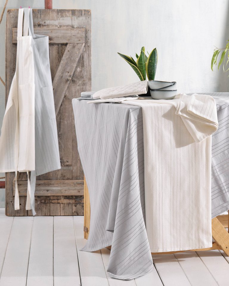 SAVOCA - ΤΡΑΠΕΖΟΜΑΝΤΗΛΟ ΕΚΡΟΥ 140X140 140X140 100% ΒΑΜΒΑΚΙ Rythmos - Image 2