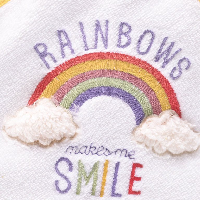 YELLOW RAINBOW - ΣΕΤ ΚΑΠΑ-ΓΑΝΤΑΚΙ ΒΡΕΦΙΚΗ ΣΕ ΣΑΚΟΥΛΑ ΣΕ ΣΑΚΟΥΛΑ 100% ΒΑΜΒΑΚΙ Rythmos - Image 2