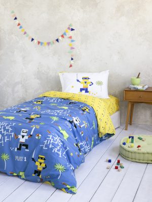 Σετ Παπλωματοθήκη Μονή - Atari της Nima Kids 100% Cotton, 144 T.C. Μονή (1 x 160x240 + 1 Μαξιλαροθήκη 52x72)