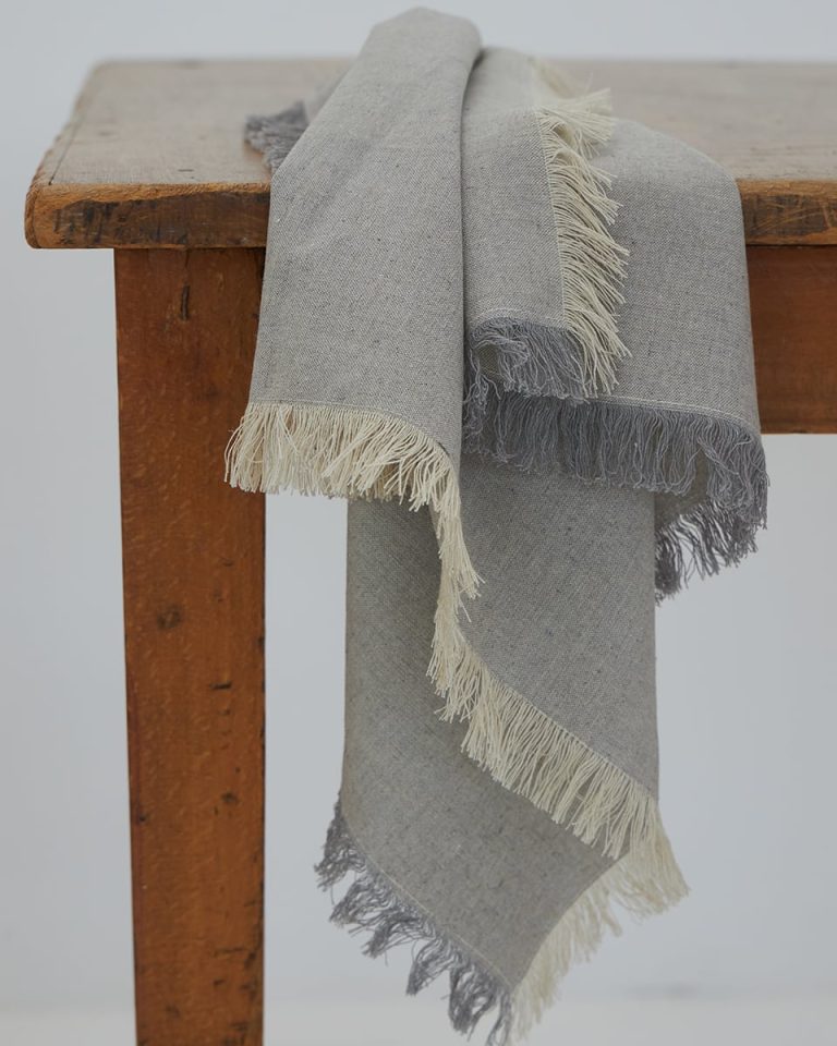 Μονόχρωμη Πετσέτα Φαγητού με Κρόσσι Estoril 53x53cm 53x53cm Γκρι της Pennie - Image 1