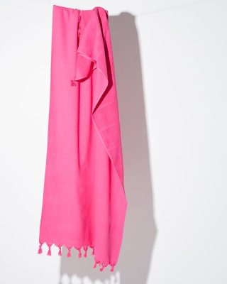 Βαμβακερή Πετσέτα Θαλάσσης Διπλής Όψης με Κρόσσια Klima σε 8 Αποχρώσεις 90x140cm Θαλάσσης | 90x170cm Φούξια της Pennie