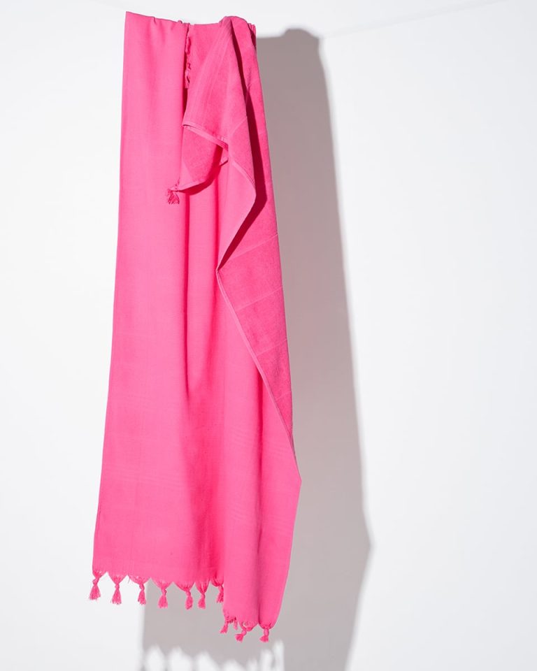 Βαμβακερή Πετσέτα Θαλάσσης Διπλής Όψης με Κρόσσια Klima σε 8 Αποχρώσεις 90x140cm Θαλάσσης | 90x170cm Φούξια της Pennie - Image 1