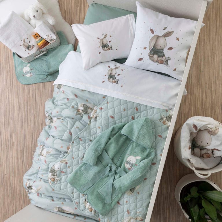 Μαξιλάρι Διακοσμητικό Printed Λαγουδάκι 45 x 45 cm  100% Βαμβάκι Λευκό BOREA - Image 3