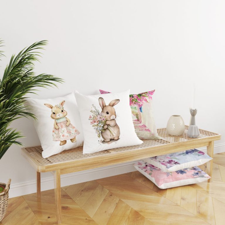 Μαξιλάρι Διακοσμητικό Printed Σχέδιο 68 45 x 45 cm  100% Βαμβάκι Λευκό BOREA - Image 2