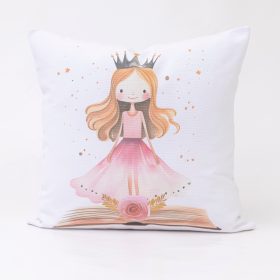Μαξιλάρι Διακοσμητικό Printed Princesa 45 x 45 cm  100% Βαμβάκι Λευκό BOREA