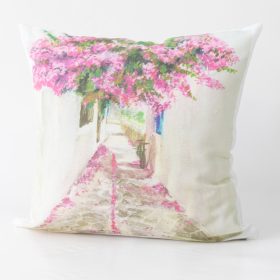 Μαξιλάρι Διακοσμητικό Printed Σχέδιο 71 45 x 45 cm  100% Βαμβάκι Εκρού BOREA