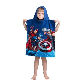 Παιδικό Πόντσο Βαμβακερό Βελούδινο Avengers 320gsm 50 x 115 cm  100% Βαμβακερό Μπλε BOREA - Image 2