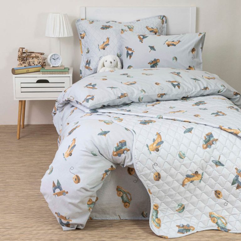 paplwmatothhkh-toys-monh.jpg Παπλωματοθήκη Toys Moνή 160 x 240 cm  100% Βαμβάκι Σιέλ BOREA - Image 1