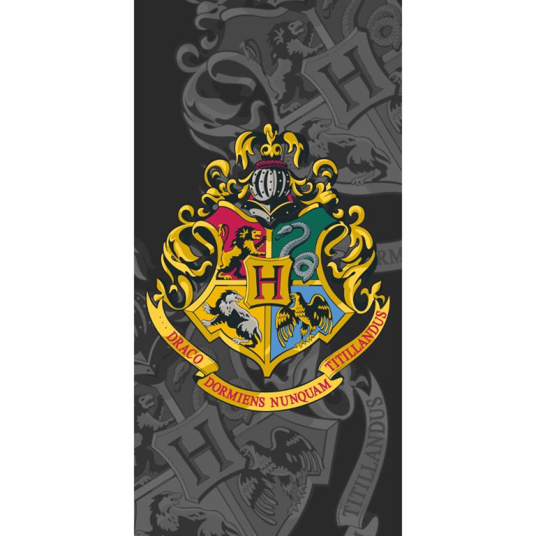 Πετσέτα Θαλάσσης Βαμβακερή Βελούδινη Harry Potter 320gsm 70 x 140 cm  100% Βαμβακερό Γκρι BOREA - Image 1