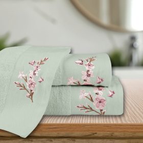 Πετσέτες Σετ 3ΤΜΧ Cherry Blossom 70 x 140 / 50 x 90 / 30 x 50 cm  100% Βαμβάκι Φυστικί BOREA