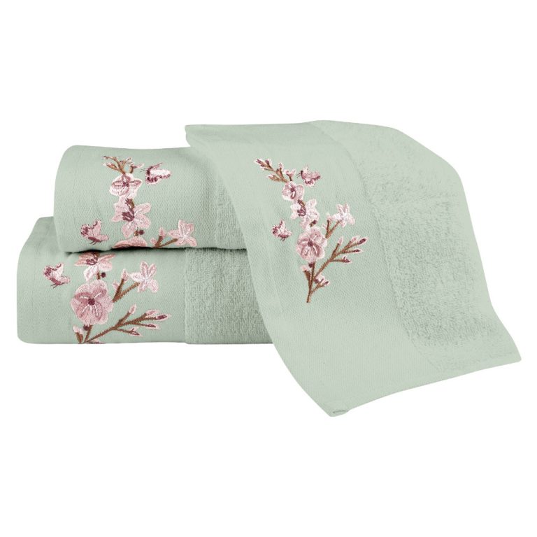 Πετσέτες Σετ 3ΤΜΧ Cherry Blossom 70 x 140 / 50 x 90 / 30 x 50 cm  100% Βαμβάκι Φυστικί BOREA - Image 2