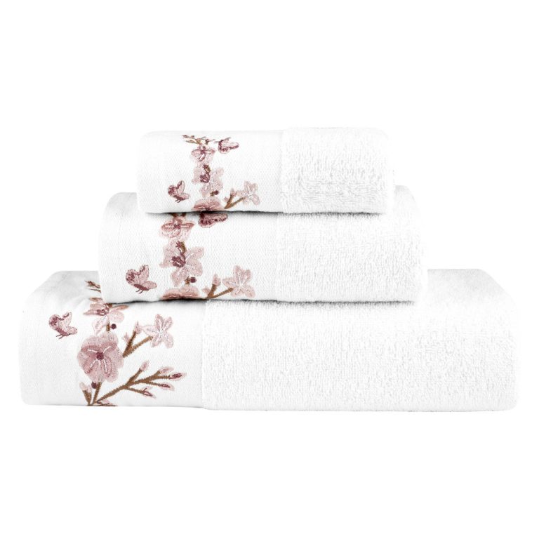 Πετσέτες Σετ 3ΤΜΧ Cherry Blossom 70 x 140 / 50 x 90 / 30 x 50 cm  100% Βαμβάκι Φυστικί BOREA - Image 8