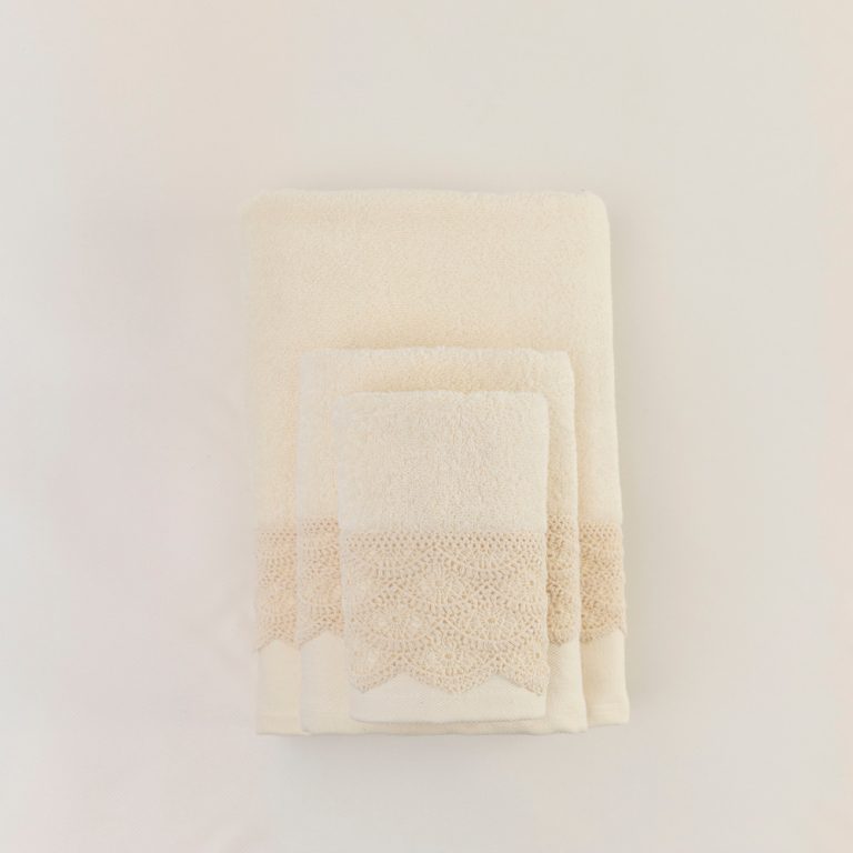 Πετσέτες Σετ 3ΤΜΧ Ερατώ 70 x 140 / 50 x 90 / 30 x 50 cm  100% Βαμβάκι Λευκό BOREA - Image 3