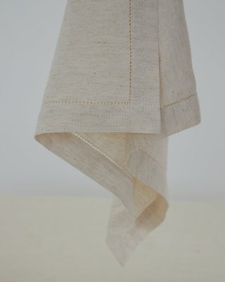 Μονόχρωμη Πετσέτα Φαγητού με Αζούρ Sintra 53x53cm 53x53cm Natural της Pennie